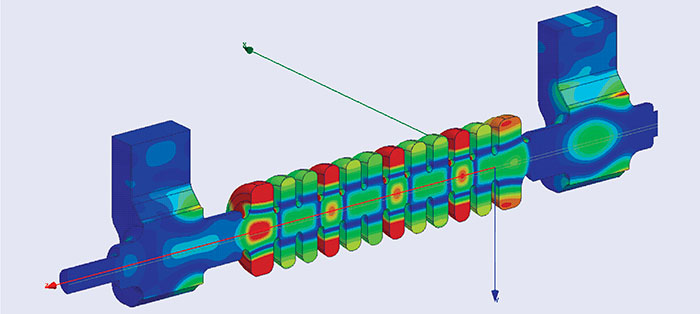 Simulation of the field inside an RF deflector used to measure the bunch characteristics at XFELs,