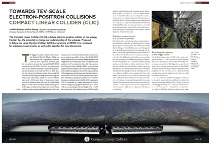 Overview article on CLIC published in Europhysics News